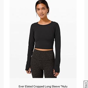 Lululemon Ever Elated cropped long sleeve (Nulu)